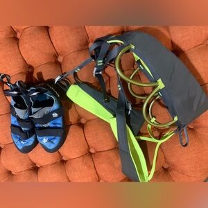 Climbing harness and shoes